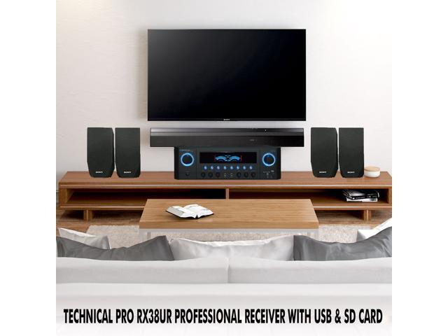 Technical Pro Receiver 1000W FM USB SD Card 2 Mic Inputs MP3 AUX Playback - image 6