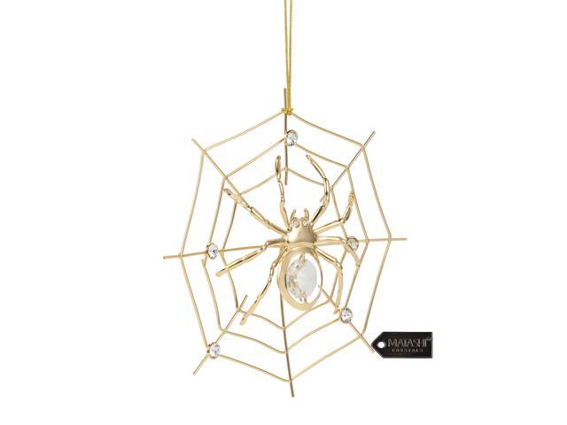 Photos - Other Jewellery Matashi 24K Gold Plated Crystal Studded Lucky Spider Hanging Ornaments for