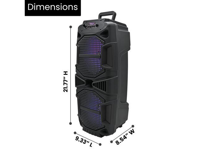 Technical Pro 400 Watt Each Rechargeable Bluetooth Speaker - Dual 8 Colorful LED Woofers TWS USB Mode SD Card FM Radio - image 2