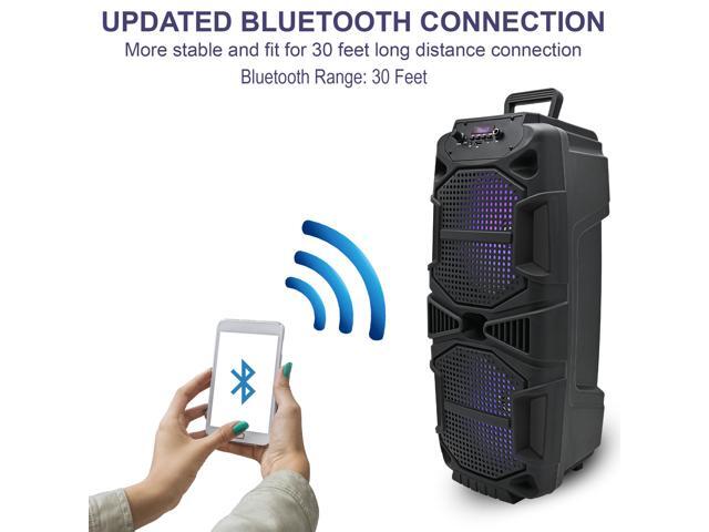 Technical Pro 400 Watt Each Rechargeable Bluetooth Speaker - Dual 8 Colorful LED Woofers TWS USB Mode SD Card FM Radio - image 5