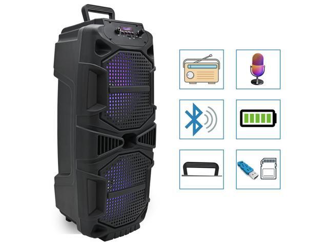 Technical Pro 400 Watt Each Rechargeable Bluetooth Speaker - Dual 8 Colorful LED Woofers TWS USB Mode SD Card FM Radio - image 6