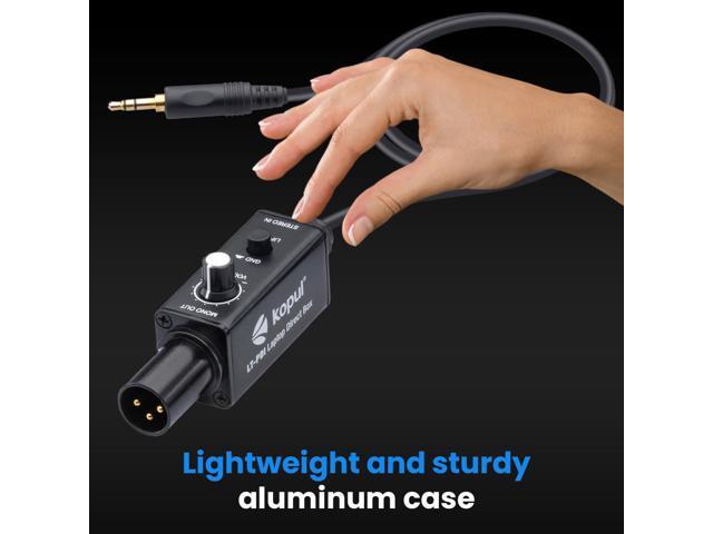 Kopul Cables One-Channel Laptop Passive Direct Box 3.5mm Stereo to XLR Mono Adapter w Volume Control & Ground-Lift Switch, Durable Aluminum Case,...