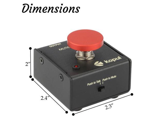 Kopul Cables Mute/Talk Button Push-to-Talk & Push-to-Mute with 3-Pin XLR, 85 dB Mic Attenuation, LED Indicator, Rugged Metal Housing Compatible...