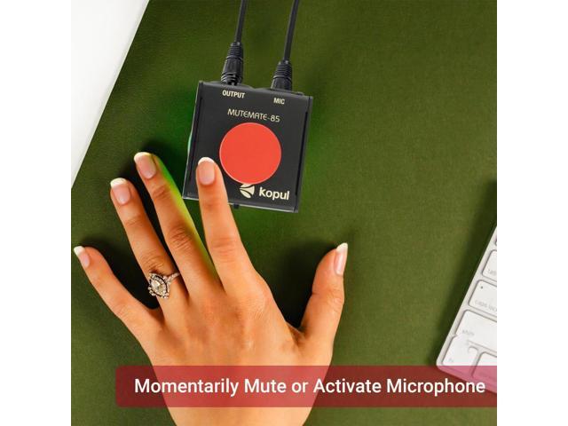Kopul Cables Mute/Talk Button Push-to-Talk & Push-to-Mute with 3-Pin XLR, 85 dB Mic Attenuation, LED Indicator, Rugged Metal Housing Compatible...