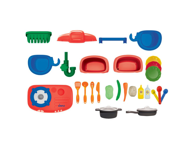 Dimple DC13997 On The Go Carrier Toy Kitchen Set (30-Piece Set) With Lights and Sounds