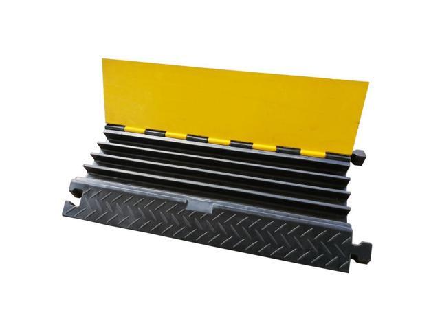 Pyle PCBLCO106 Cable Protector Cover Ramp - Cord/Wire Safety Concealment Track with Flip-Open Access Lid (Four Channel Style)