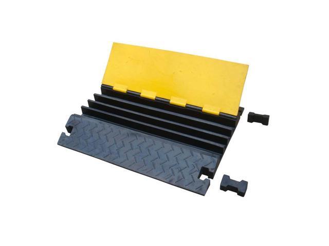 Pyle PCBLCO108 Cable Protector Cover Ramp - Cord/Wire Safety Concealment Track with Flip-Open Access Lid (Four Channel Extra Wide Style)