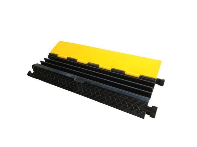Pyle PCBLCO105 Cable Protector Cover Ramp - Cord/Wire Safety Concealment Track with Flip-Open Access Lid (Three Channel Style)