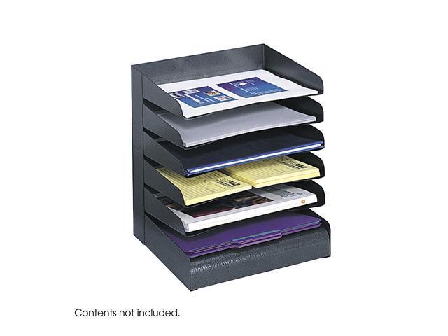 Safco 3128BL Steel Desk Tray Sorter 6 Shelf 12'w x 9 1/2'd x 13 1/4'h Black