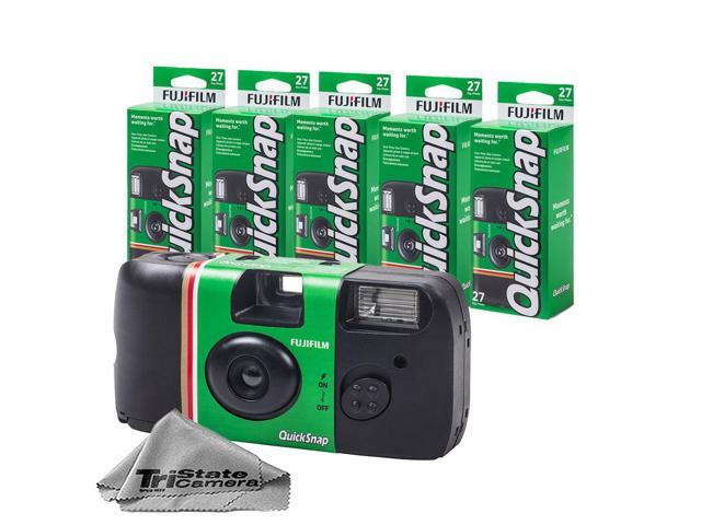 Fujifilm QuickSnap Flash 400 One-Time-Use Disposable Camera 5 Pack with Cleaning Kit