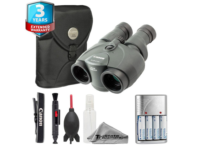 Canon 10x30 IS II Image Stabilized Binocular + 3Yrs Warranty + Batteries w/ Charger + Deluxe Cleaning Kit
