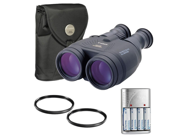 Canon 15x50 IS All Weather Image Stabilized Binocular + Batteries w/ Rapid Charger + UV Filter