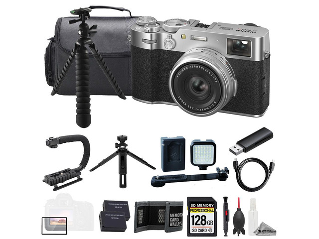 Fujifilm X100VI Digital Camera (Silver) + 128GB + Ext Batt+ LED - ULTIMATE Kit