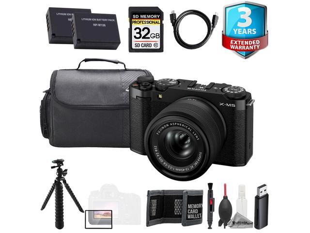 Fujifilm X-M5 Mirrorless Camera w/ XC 15-45mm Lens (Black) + 32GB + Extra Battery+ 3 Yr Warranty- Value Kit