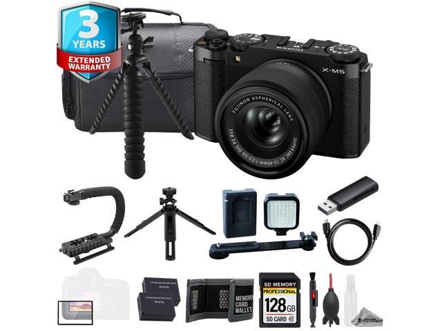 Fujifilm X-M5 Mirrorless Camera w/ XC 15-45mm Lens (Black) + 128GB+ 3 Yr Warranty+ LED - ULTIMATE Kit