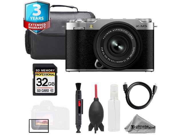 Fujifilm X-M5 Mirrorless Camera w/ XC 15-45mm Lens (Silver) + 32GB + Bag+ 3 Yr Warranty- Basic Kit