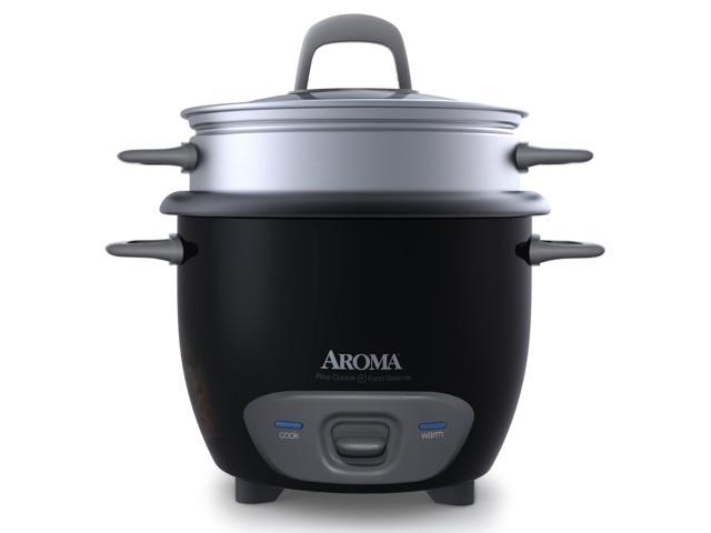 AROMA ARC-743-1NGB 3-Cup (Uncooked)/6-Cup (Cooked) Pot-Style Rice Cooker and Food Steamer, Black photo