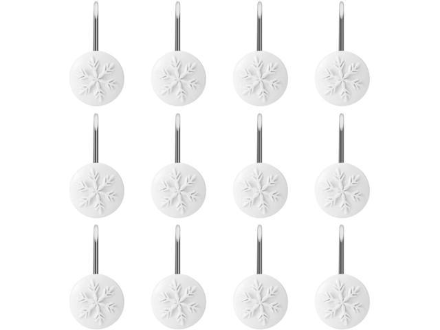 Photos - Other sanitary accessories AGPtEK 12Pcs Snowflake Anti-Rust Round Shower Curtain Hooks for Home Bathr