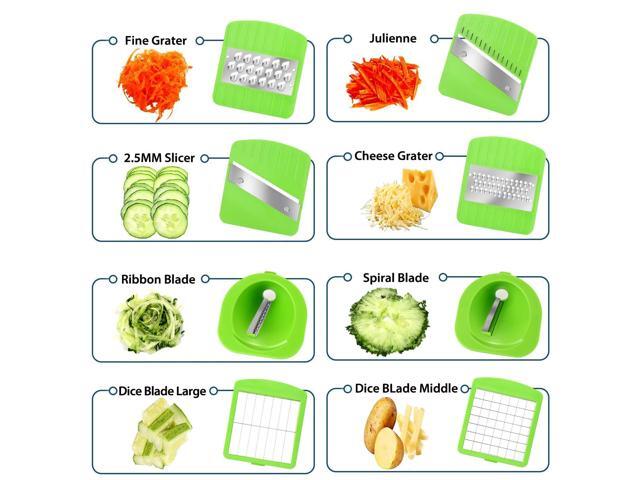 FITNATE 13pcs Vegetable Spiralizer Mandoline Slicer Dicer Food Chopper Shredder Cutter
