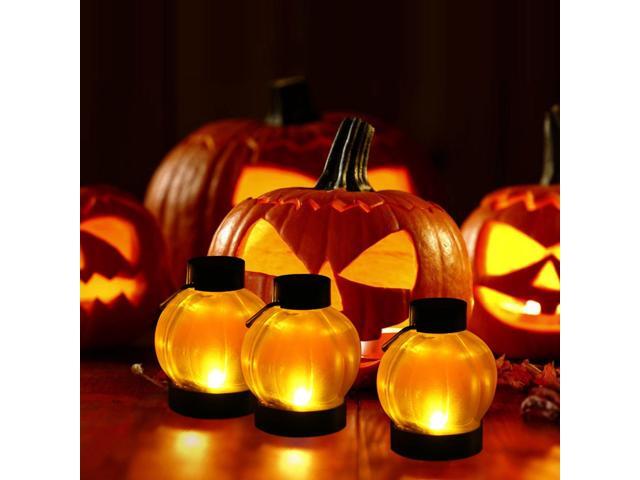 IMAGE 12 Pcs LED Pumpkin Tealights Smokeless Candles for Halloween Chrismas Parties
