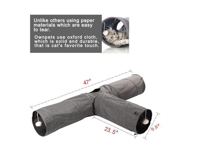 Ownpets Cat Cube 3-Way Tunnels Extensible & Collapsible Cat Tube Tunnel, Cat Tunnels and Tubes for Indoors Cat, Puppy, Rabbit, Kitten and Mongoose