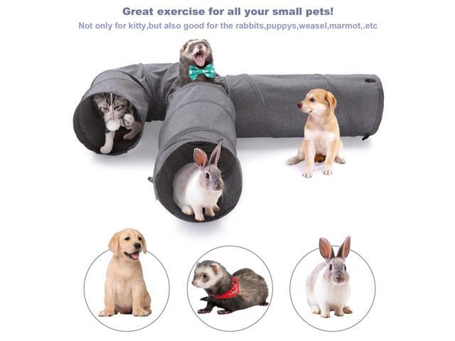 Ownpets Cat Tunnel 3 Way Collapsible U-Shaped Pet Play Tunnel Tube Toy Large Cat Tunnels for Indoor Cats, Puppy, Kitty, Rabbit