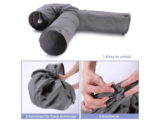 Ownpets Cat Tunnel 3 Way Collapsible U-Shaped Pet Play Tunnel Tube Toy Large Cat Tunnels for Indoor Cats, Puppy, Kitty, Rabbit