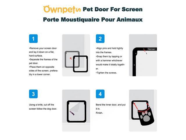Ownpets Pet Dog Screen Door Magnetic Flap Screen Automatic Lockable Gate 12*14in