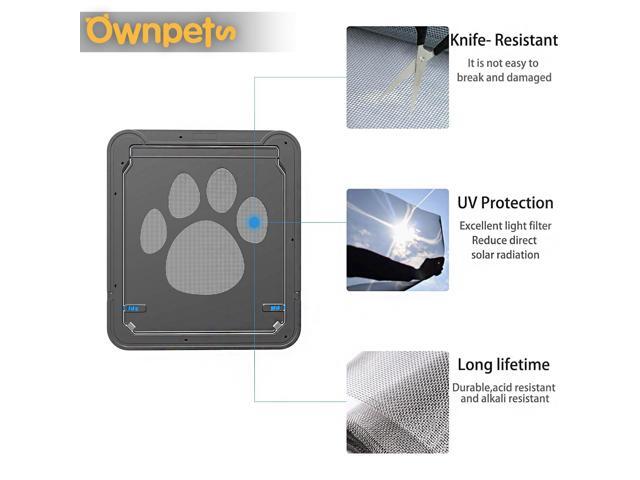 Ownpets Pet Dog Screen Door Magnetic Flap Screen Automatic Lockable Gate 12*14in