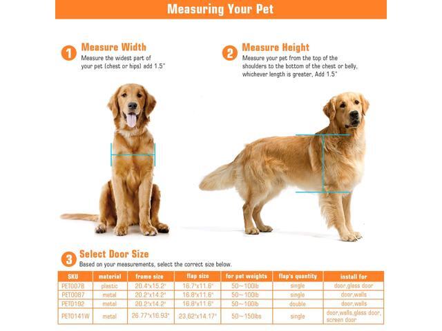 Ownpets Double-Flaps Aluminum Pet Door Larger Size With Magnetic Flap And Safety Guard