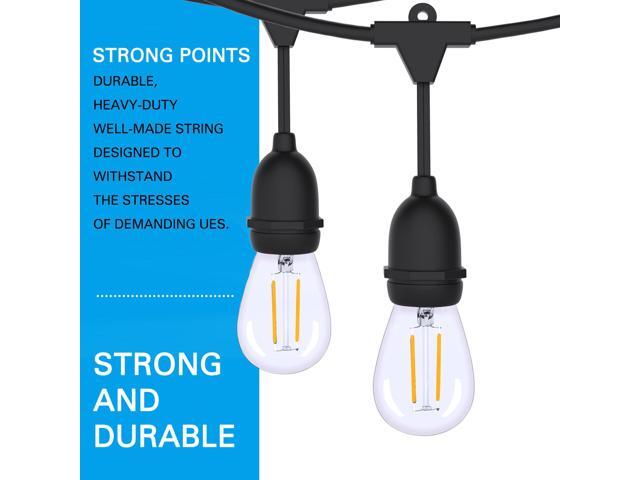 AGPtEK S14 Bulb String Lights 15 Meters + 15 Bulbs Warm White