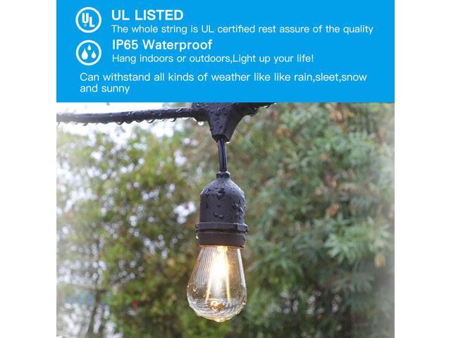 AGPtEK S14 Bulb String Lights 15 Meters + 15 Bulbs Warm White