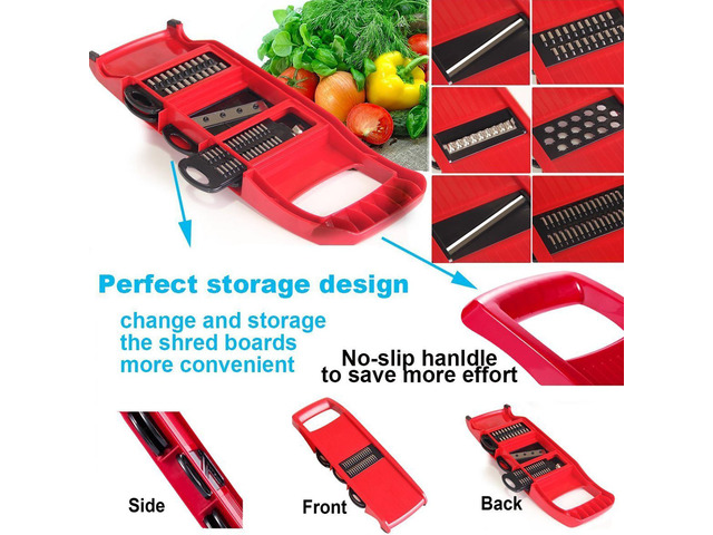 FITNATE Vegetable Slicer Cutter Chopper Grater Julienne With 6 Interchangeable Blades