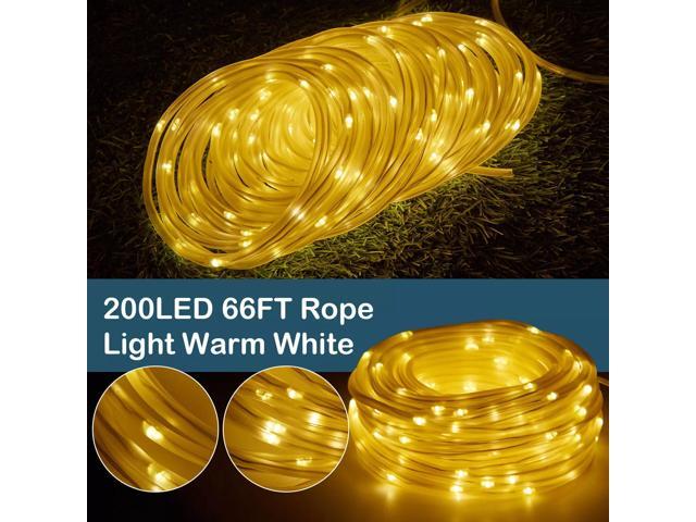 IMAGE 75.5FT 200LED Rope Lights, 8 Modes with Memory Function for Indoor/Outdoor Decorations, Warm White