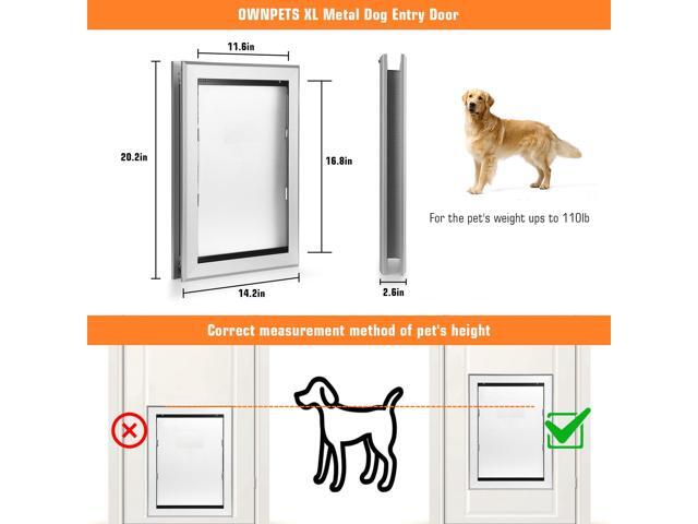 Ownpets Large Pet Door Dog Metal Magnetic Locking Flap Screen Gate Easy to Install Strong & Durable