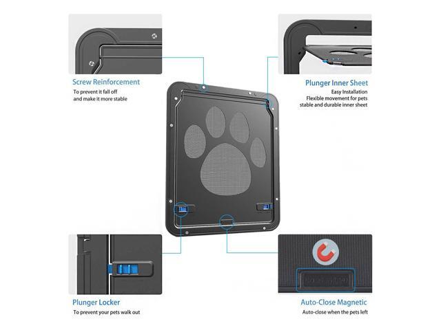 Ownpets Pet Dog Cat Small Screen Locking Flap Door Magnetic Automatic Slide Protector