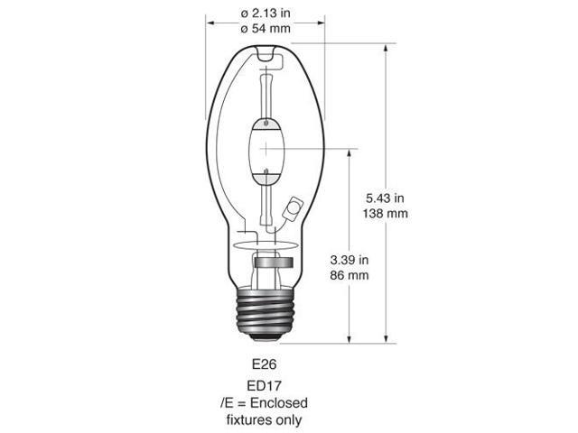 Ushio MH150/U/MED/42/PS 150w E26 ED17 PulseStrike Clear Metal Halide Bulb