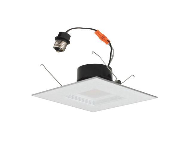 Photos - Chandelier / Lamp NICOR 6 in. White Square LED Recessed Downlight in 4000K DQR6-10-120-4K-WH