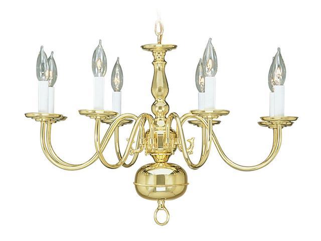 Photos - Chandelier / Lamp Livex Lighting Williamsburg Chandelier in Polished Brass - 5008-02 5008-02