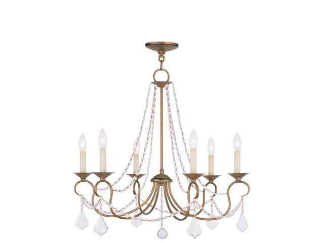 Photos - Chandelier / Lamp Antique Gold Leaf with n/a from Pennington by LiveX Lightining 6516-48