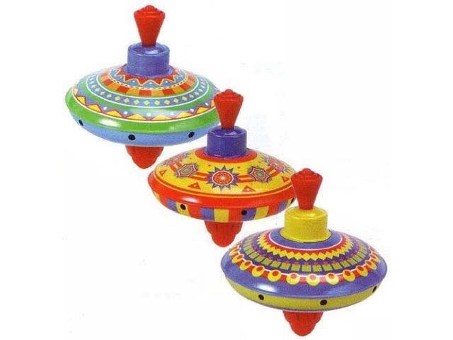 (NEW) Schylling Little Tin Top Toy (Colors and Designs May Vary)