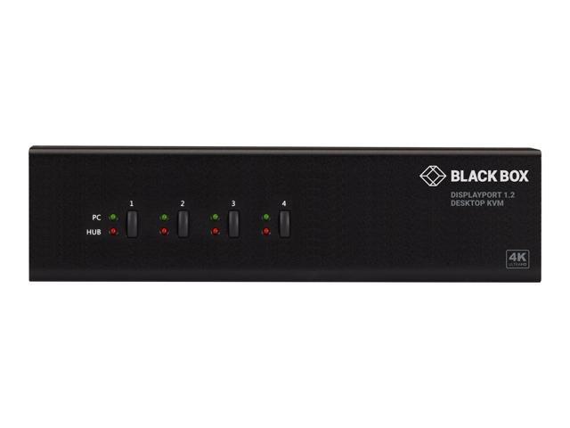 Black Box KV6224DP KVM Switch - Dual-Monitor, DisplayPort 1.2, 4K 60Hz, USB 3.0 Hub, Audio