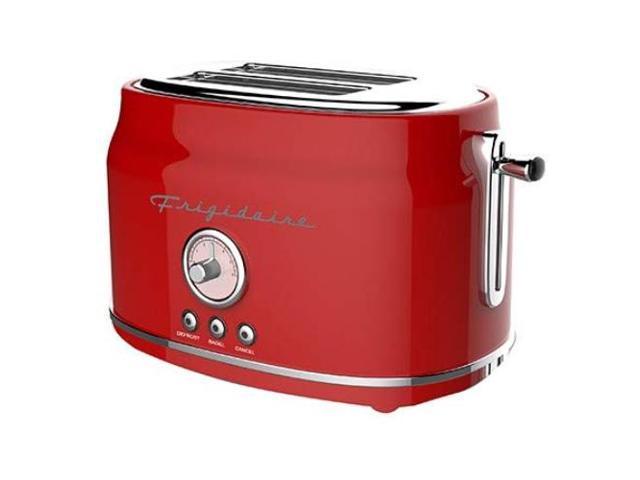 Frigidaire Retro Home Kitchen 2 Slice Toaster Maker with Wide Bread Slots, Red photo