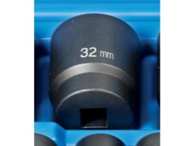 GREY PNEUMATIC 2132M 1/2' Drive, 32mm Size, Metric Socket, 12 Points,