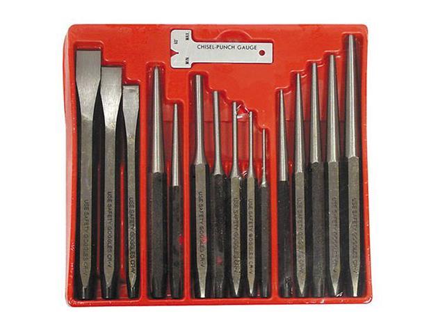 ASTRO PNEUMATIC 1600 Punch/Chisel Set,16 pcs., Punching, CR-V