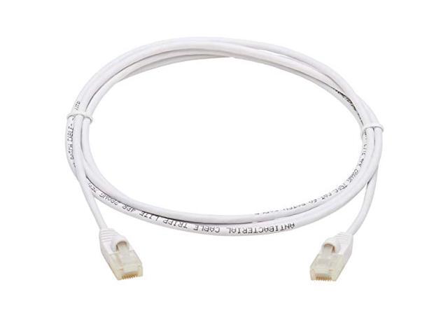 TRIPP LITE N261AB-S07-WH 7 ft. Safe-IT Cat6a 10G-Certified Snagless Antibacterial Slim UTP Ethernet Cable (RJ45 M/M), White