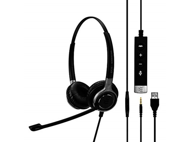 EPOS Sennheiser SC 665 USB (1000645) - Double-Sided Business Headset UC Optimized and Skype for Business Certified For Mobile Phone, Tablet,...