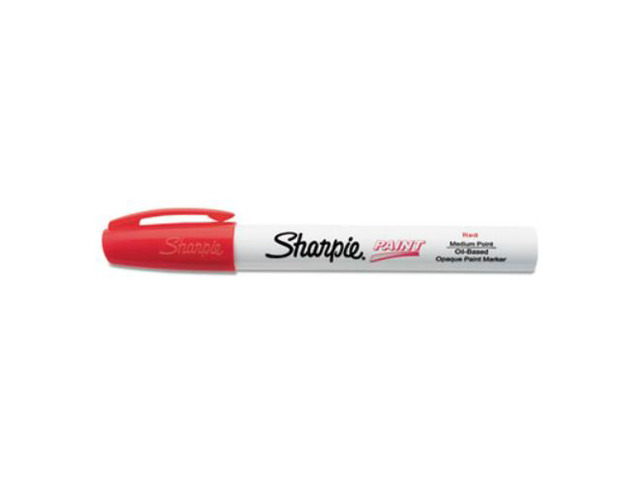 Sharpie Permanent Paint Marker, Medium Bullet Tip, Red, Dozen 2107613