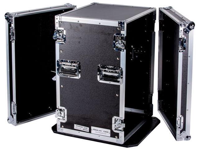 Deejay Led Fly Drive Case 16U Space Professional Dj Amplifier Case - 18-Inch Body Depth With Wheels