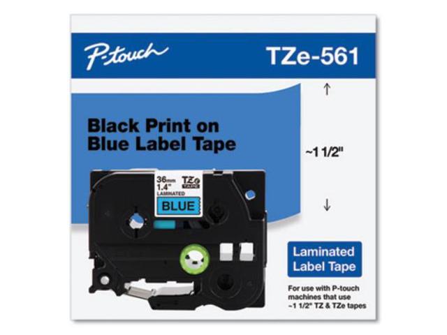 Brother TZE-561 Label Maker Tape 1.42'W Black on Blue TZE561